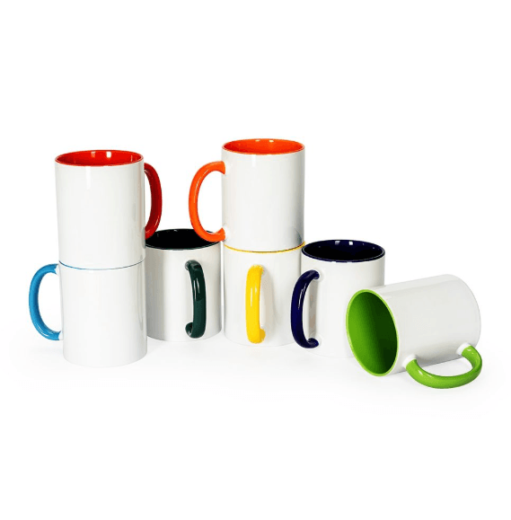 Caneca Cerâmica Bicolor Clássica