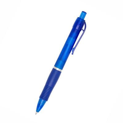 Caneta Promocional Personalizada Translúcida com Anel Prateado A411