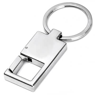 Chaveiro Personalizável Executivo de Metal Retangular CHR110