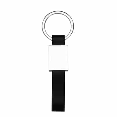 Chaveiro Preto de Borracha com Detalhe em Metal CHR112