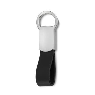 Chaveiro de Metal Fosco com Couro Sintético – CHR276