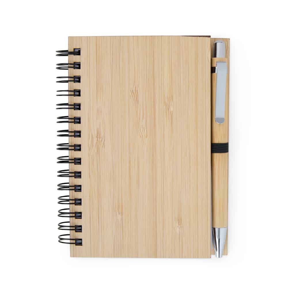 Caderneta em Bambu com Caneta Personalizada CP092