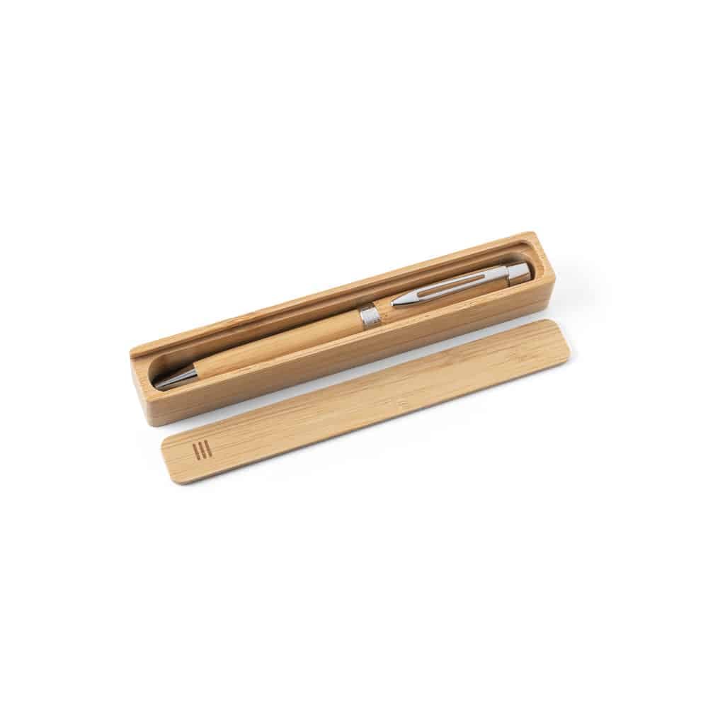 Kit Ecológico de Caneta em Bambu Personalizado K354