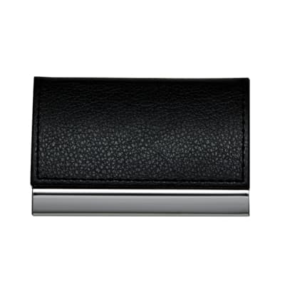 Porta Cartão de Metal e Couro Sintético PC045