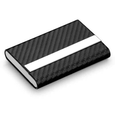 Porta cartões em metal e couro sintético PC055