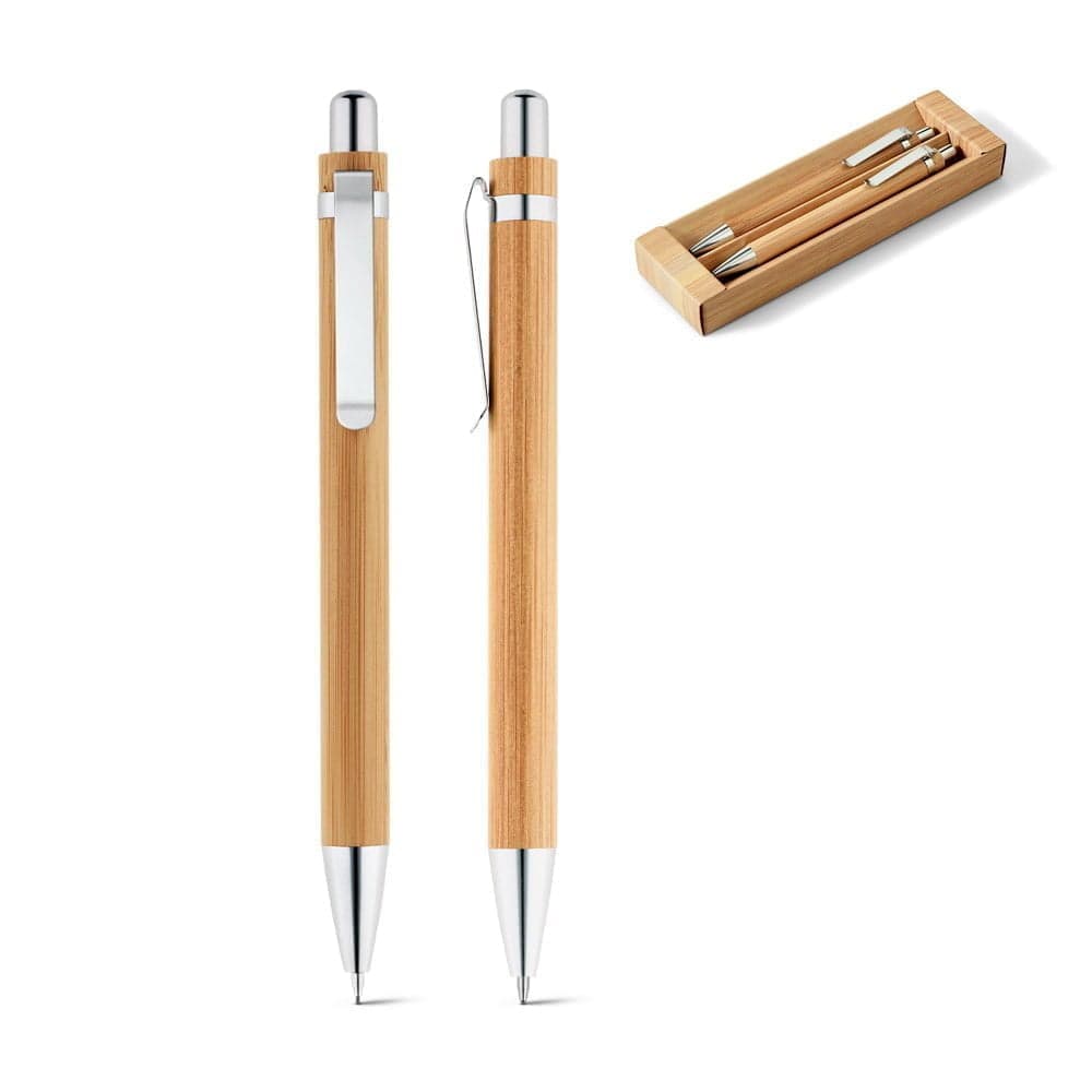 Kit Caneta e lapiseira em Bambu Greeny – S81162