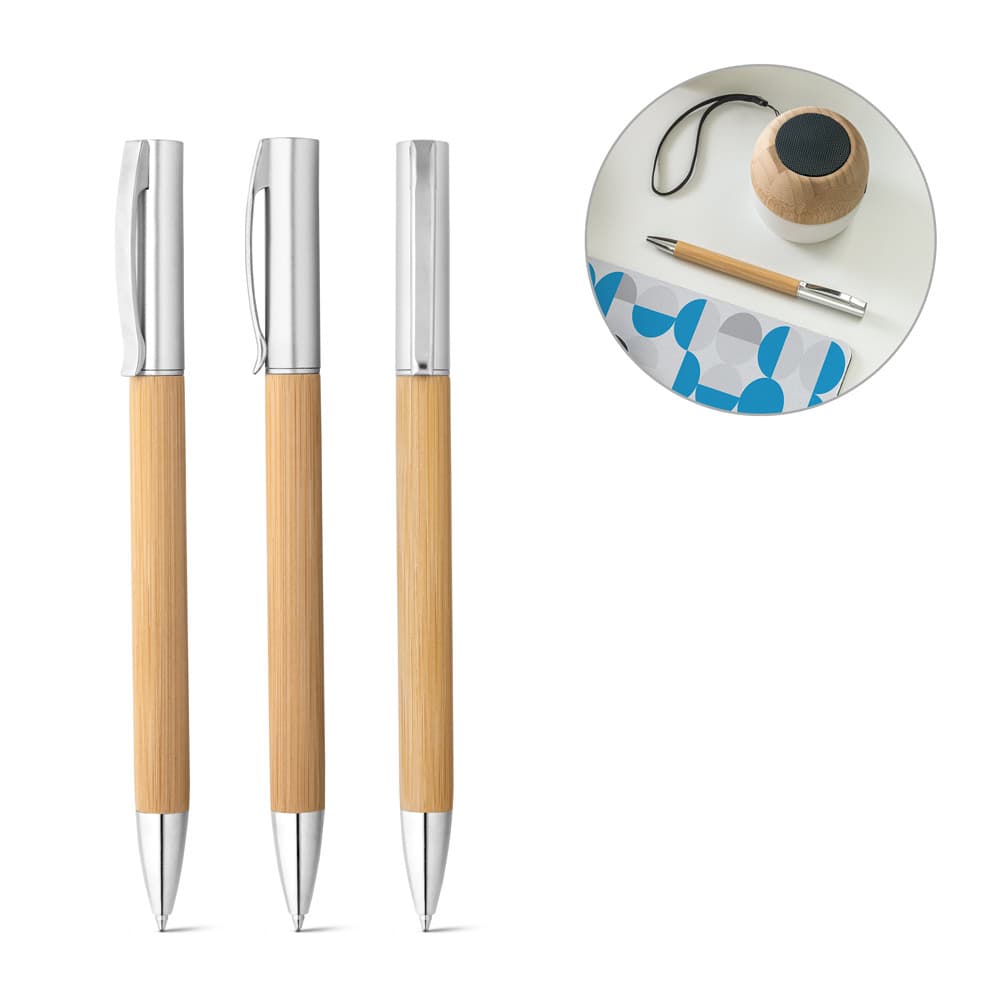 Caneta Plástica e Bambu com Mecanismo Twist – S91774