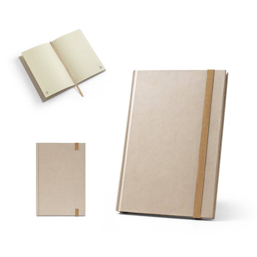 Caderno A5 de Capa Dura com Papel de Cana Pautado – S93286