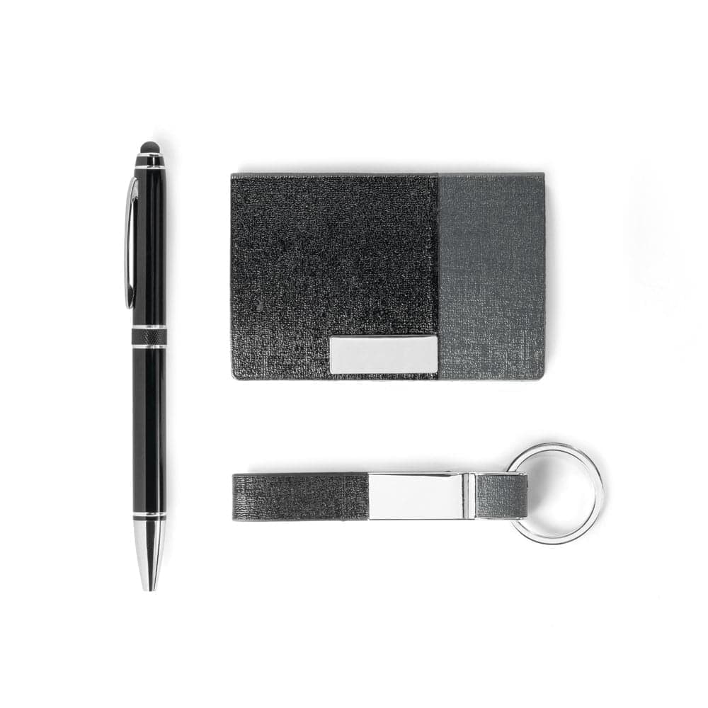 Kit Porta Cartão, chaveiro e esferográfica Brendon – S93315