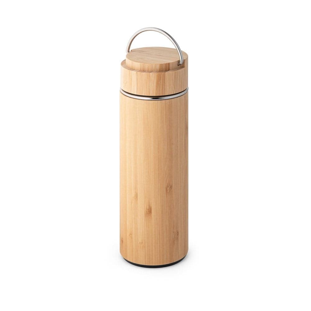 Garrafa Térmica de Inox e Bambu 440 ml com Infusor Sow – S94239