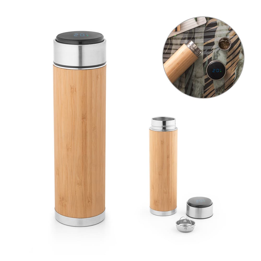 Garrafa Térmica Reciclada com Termómetro Digital 430 ml – S94296