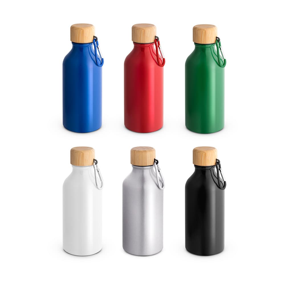 Garrafa de Alumínio Reciclado com Cor Sólida Brilhante 400 ml – S94325