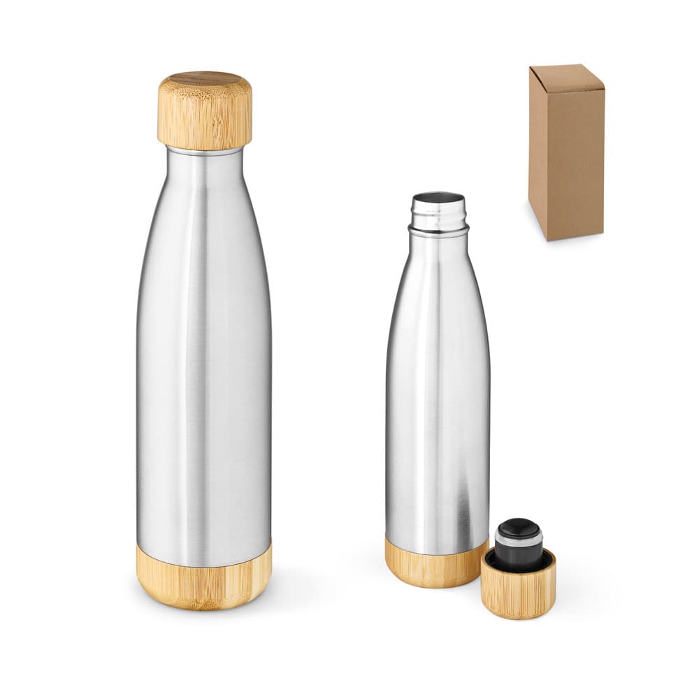 Garrafa em Inox Reciclado Tampa em Bambu 800 ml – S94337