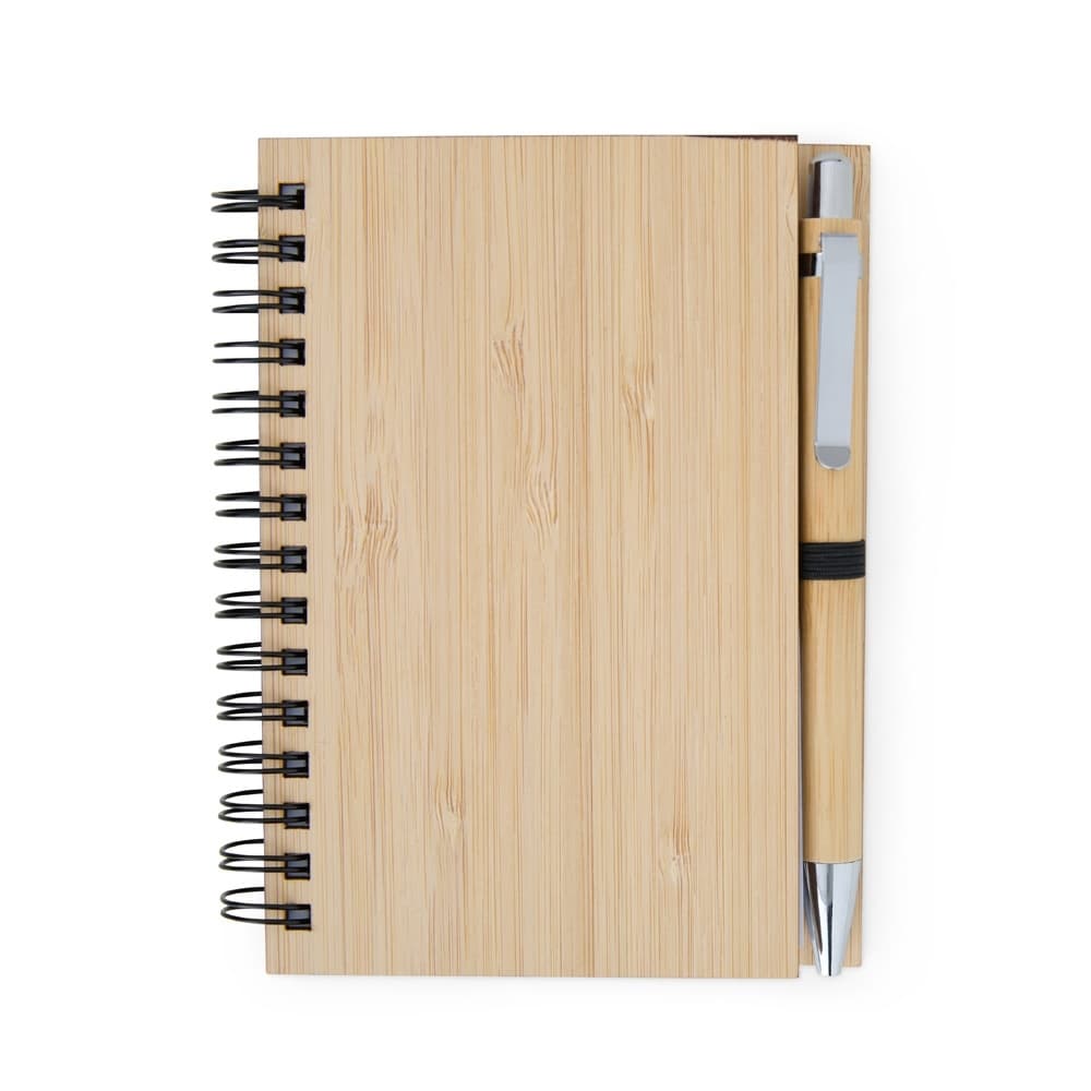 Caderno Espiral de Bambu com Caneta – X05134